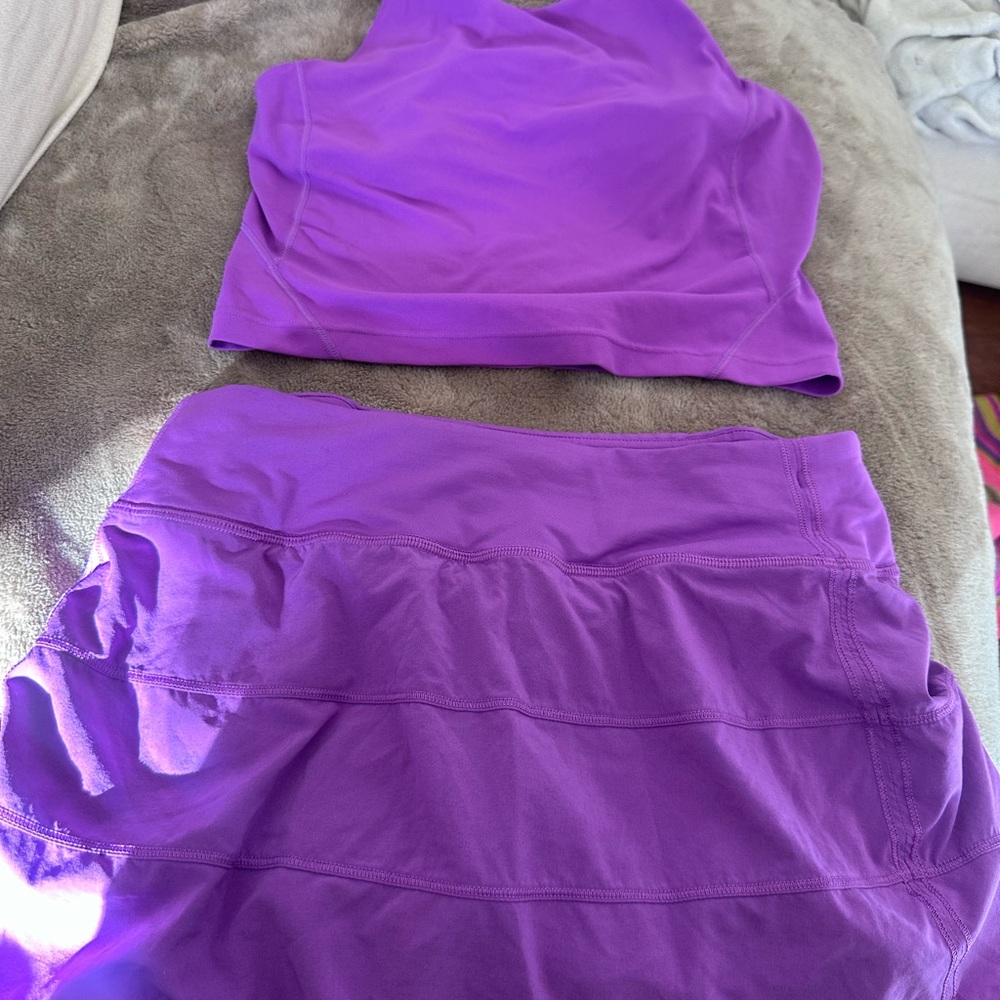 Purple Lululemon skirt high neck align top set - Picture 8 of 10